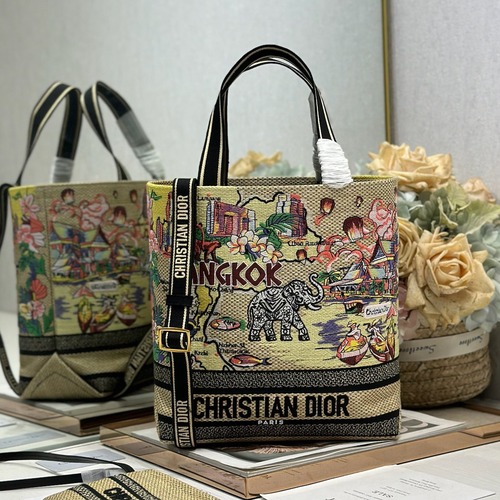 Dior 디올 Toile de Jouy 트왈드 주이 시티 북 토트백 스몰 멀티컬러 1288 25cm
