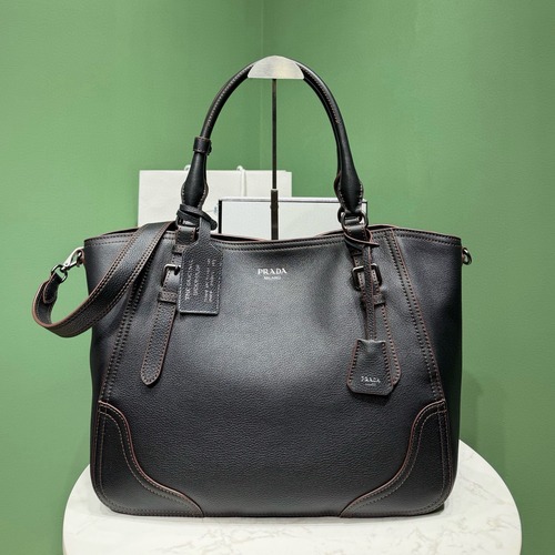 PRADA Vitello Daino Soft Tote Bag 프라다 비텔로 다이노 소프트 토트백 1BG602 블랙