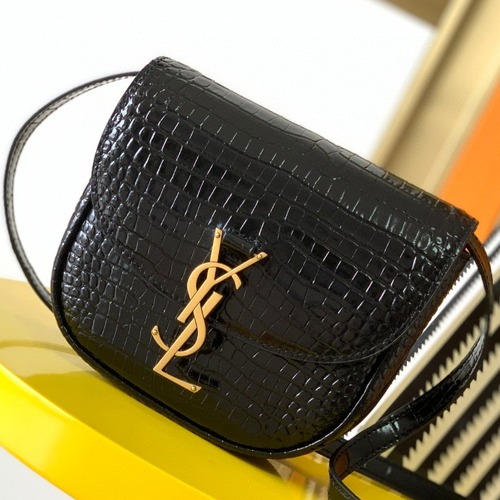 SAINT LAURENT Kaia Small Crossbody Bag 생로랑 카이아 스몰 크로스바디 백 크로커다일 블랙 619740 18CM