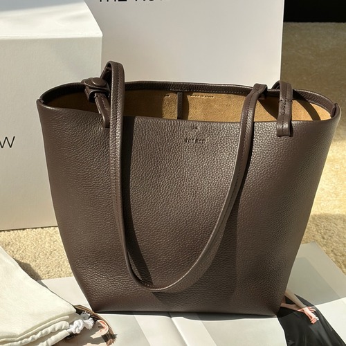 THE ROW Park Tote Three Small Leather Tote Bag 더 로우 파크 토트 쓰리 스몰 레더 토트백 브라운 18.5cm