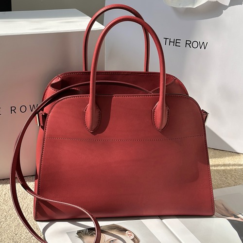 THE ROW Margaux 12 Small Top Handle Tote Bag 더 로우 마르그로 12 스몰 탑핸들 토트백 메이슨 가죽 레드 31cm
