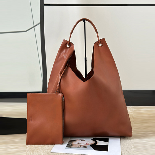 The Row Bindle 3D Tote 더로우 빈들 3D 토트백 스무스 카프스킨 브라운 50cm