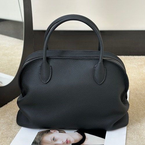 The Row Agnes Bowling Bag 더로우 아그네스 볼링백 메이슨 카프스킨 블랙 30cm