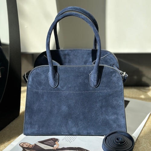 The Row Margaux 10 더로우 마고 10 토트백 스웨이드 카프스킨 블루 25cm