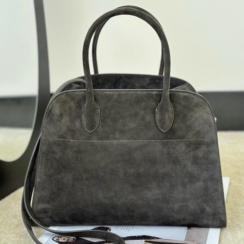 The Row Margaux 12 더로우 마고 12 토트백 스웨이드 카프스킨 스모그그레이 32cm