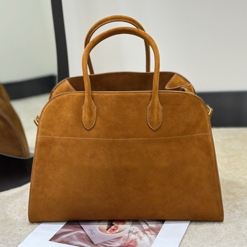 The Row  Margaux 15 Suede Tote Bag 더로우 마고 15 스웨이드 토트백 카멜 브라운 38.5cm