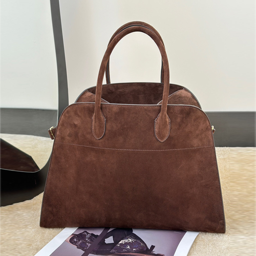 The Row Margaux 15 Suede Top Handle Bag 더로우 마르조 15 스웨이드 토트백 브라운 38.5cm