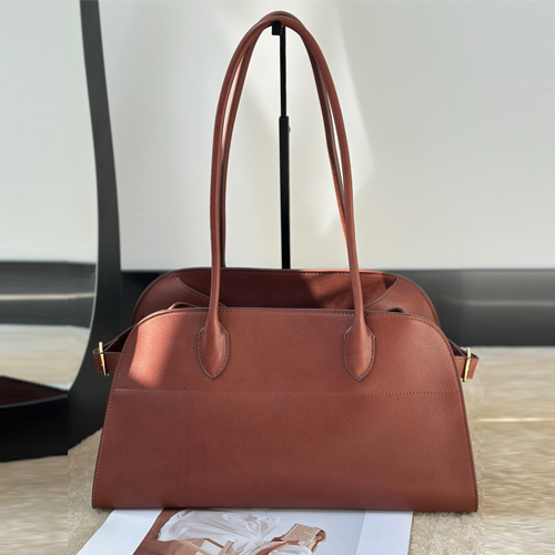 The Row Margaux Shoulder 12 Mason Calf Leather Bag 더 로우 마르조 숄더 12 메이슨 카프 레더 백 브라운 37cm