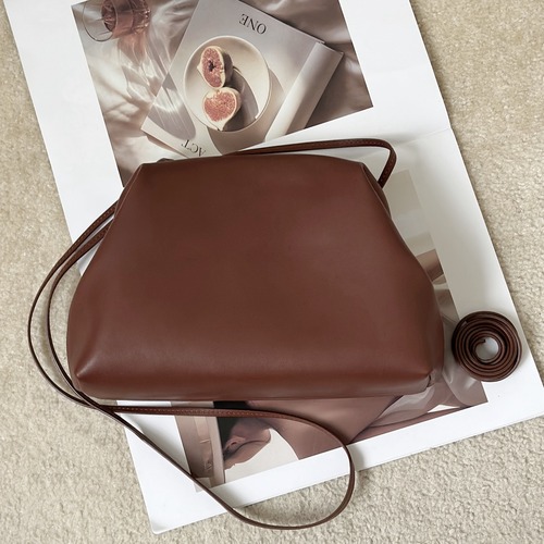 The Row Mira Bag Mason Calf Leather 더 로우 미라 백 메이슨 카프 레더 버건디브라운 23cm