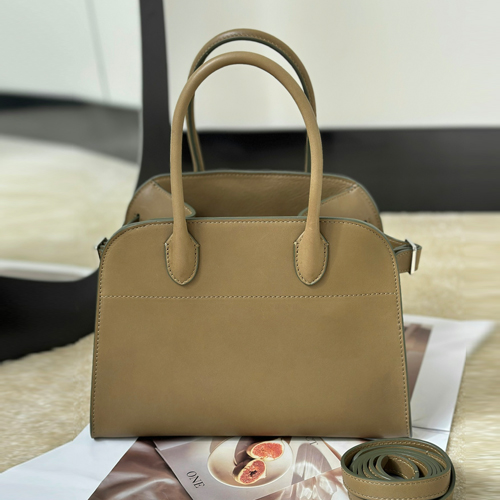 The Row Margaux 10 Top Handle Bag Mason Calf Leather 더 로우 마르조 10 토트백 메이슨 카프 레더 베이지 25cm