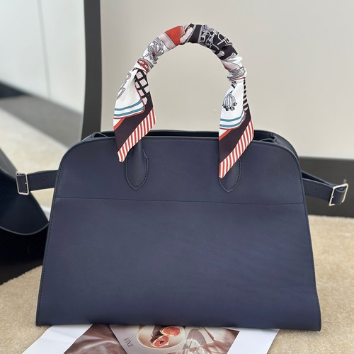 The Row Margaux Top Handle Bag 마고 토트백 마소니 송아지가죽 네이비 38cm