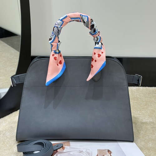 The Row Margaux 12 Top Handle Bag 마고 12 토트백 마소니 송아지가죽 그레이 31cm