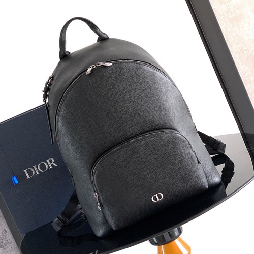 Dior 디올 CD Icon 지퍼 백팩 블랑앤꼴레뜨 블랙 그레인 소가죽 31cm