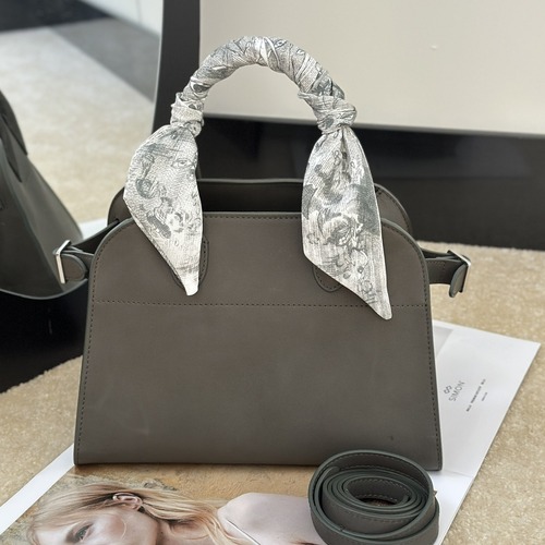 The Row Margaux 10 Top Handle Bag 마고 10 토트백 마소니 송아지가죽 그레이 25cm