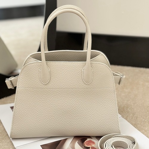 The Row Margaux 10 Top Handle Bag 마고 10 토트백 스페인산 CBN 그레인 송아지가죽 아이보리 25cm