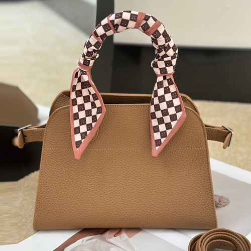 The Row Margaux 10 Top Handle Bag 마고 10 토트백 스페인산 CBN 그레인 송아지가죽 브라운 25cm