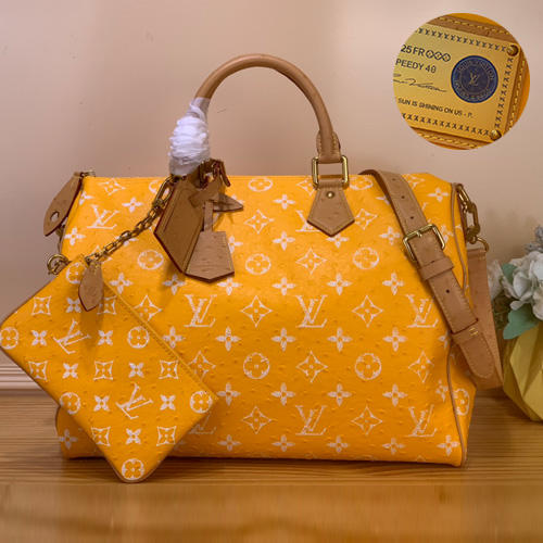 Louis Vuitton Speedy P9 Bandoulière 루이비통 모노그램 스피디 P9 반둘리에 40 위켄더 백 옐로우 N88228 40cm