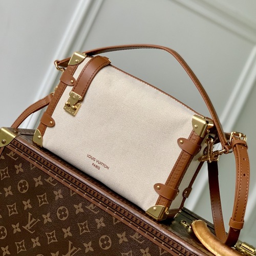 Louis Vuitton Side Trunk Natural Canvas 루이비통 사이드 트렁크 M14411 내추럴 캔버스 모노그램 캔버스 S-락 핸드백 23.5cm