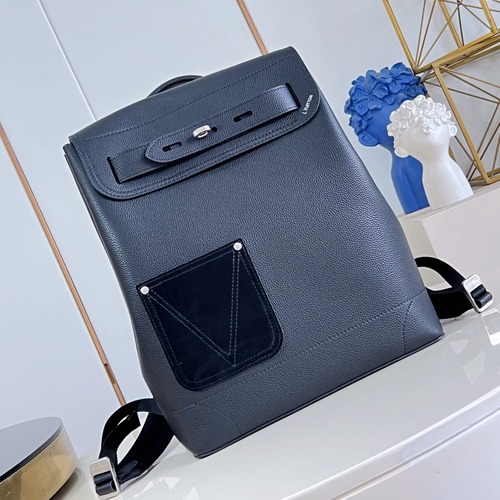 Steamer Backpack LV Touch Leather M27063 Louis Vuitton 스티머 백팩 LV 터치 레더 M27063 루이비통 블랙 백팩 39cm