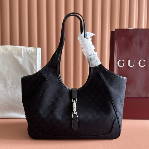 Gucci GG Canvas Expandable Tote Bag구찌 GG 캔버스 확장형 토트백 866645 코팅 패브릭 블랙 35cm