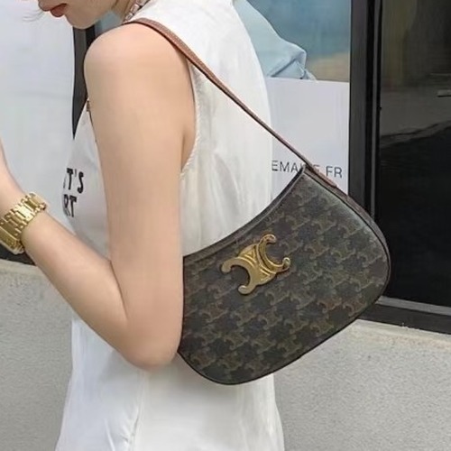 CELINE Ava Triomphe Canvas Shoulder Bag 셀린느 아바 트리옹프 캔버스 숄더백 22cm