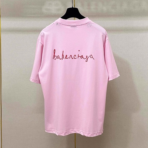Balenciaga Qixi Heart Logo Oversized Cotton T-Shirt 발렌시아가 칠석 하트 로고 오버사이즈 코튼 티셔츠