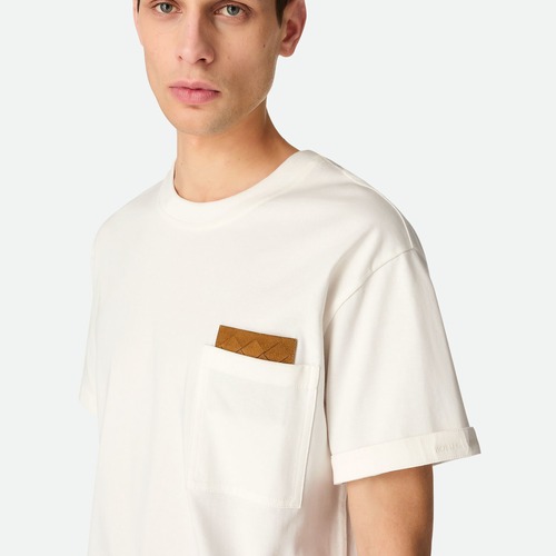 Bottega Veneta Pima Cotton Jersey T-Shirt 보테가 베네타 인트레치아토 포켓 패치 피마 코튼 저지 티셔츠 화이트