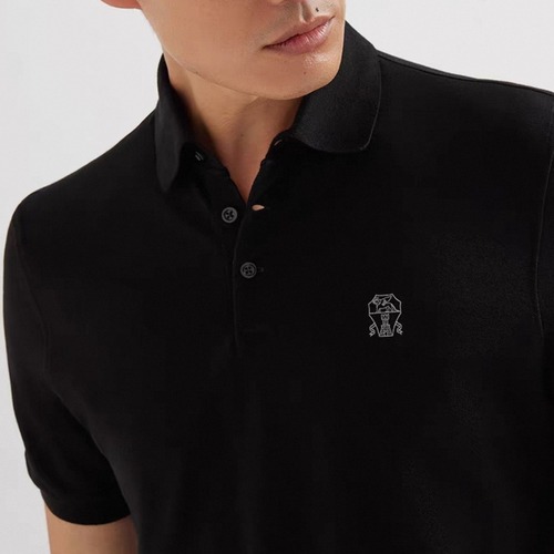 Brunello Cucinelli Classic Cotton Piqué Polo Shirt 브루넬로 쿠치넬리 클래식 코튼 피케 폴로 셔츠 블랙