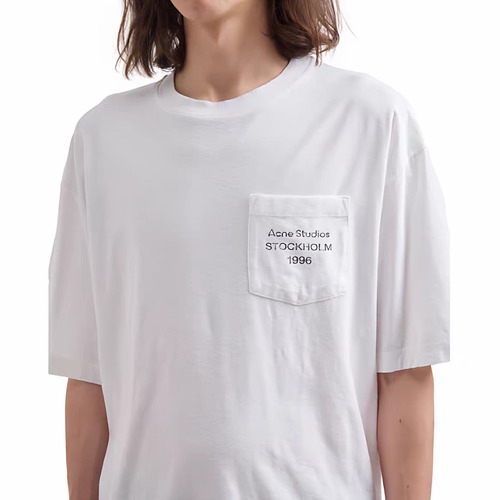 Acne Studios Logo Pocket Cotton Blend T-Shirt CL0106 아크네 스튜디오 로고 포켓 코튼 혼방 티셔츠 화이트
