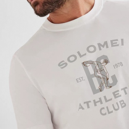 Brunello Cucinelli “Solomeo BC” Logo Print Cotton T-Shirt 브루넬로 쿠치넬리 솔로메오 BC 로고 프린트 코튼 티셔츠 다크 화이트