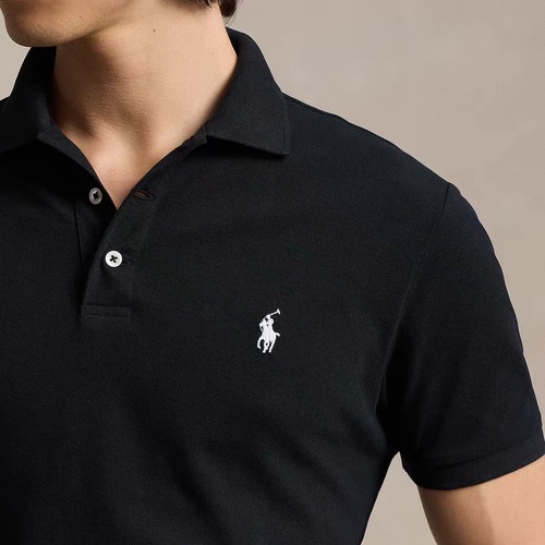 Polo Ralph Lauren Custom Slim Fit Mesh Polo Shirt 폴로 랄프 로렌 커스텀 슬림 핏 메쉬 폴로 셔츠 블랙
