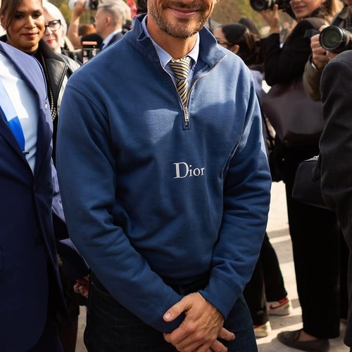 Christian Dior Zip-Neck Embroidered Logo Sweatshirt 크리스챤 디올 지퍼넥 로고 자수 스웻셔츠 네이비