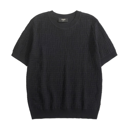 Fendi FF All-Over Jacquard Knit T-Shirt Fendi FF 올오버 자카드 니트 티셔츠 블랙