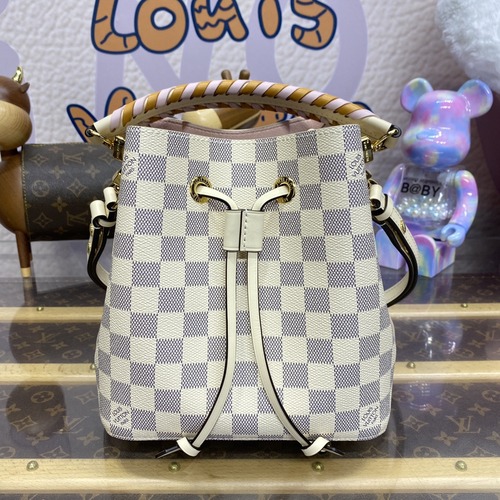 Louis Vuitton Néonoé BB Damier Azur N45292 루이 비통 네오노에 BB 다미에 아주르 드로스트링 버킷백 20cm