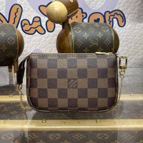 Louis Vuitton Mini Pochette Accessoires Damier Ebene Canvas 루이비통 미니 포쉐트 액세수아 다미에 에벤 캔버스 N58009 15.5cm