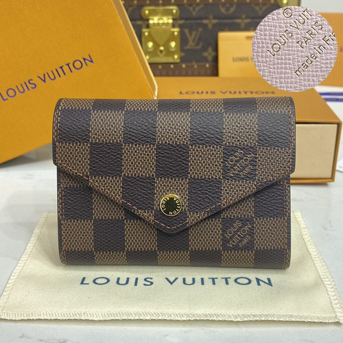 Louis Vuitton Victorine Wallet Damier Ebene Canvas 루이비통 빅토린 지갑 다미에 에벤 캔버스 N61700 레드 12cm