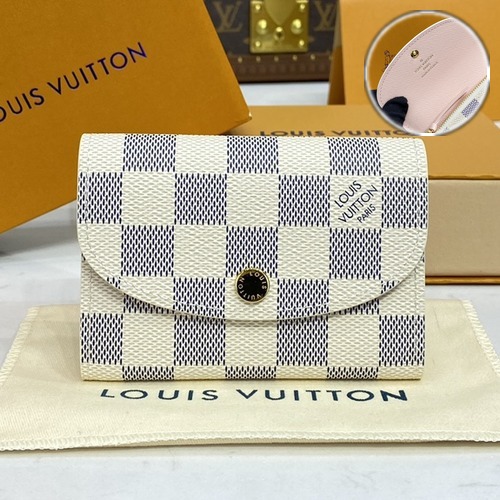Louis Vuitton Rosalie Coin Purse Damier Azur Canvas 루이비통 로잘리 코인 퍼스 다미에 아줄 캔버스 N6127 핑크 11cm