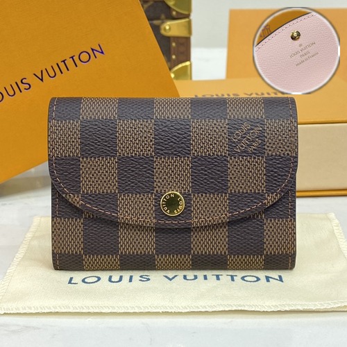 Louis Vuitton Rosalie Coin Purse Damier Azur Canvas 루이비통 로잘리 코인 퍼스 다미에 아줄 캔버스 N64423 핑크 11cm