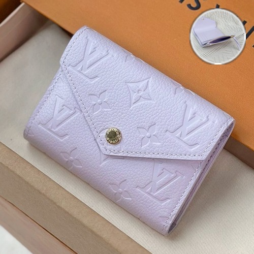 Louis Vuitton Victorine Wallet Monogram Empreinte Leather 루이비통 빅토린 지갑 M64060 모노그램 앙프렝뜨 가죽 라이트퍼플 12cm