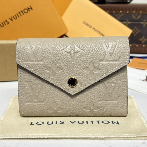 Louis Vuitton Victorine Wallet Monogram Empreinte Leather 루이비통 빅토린 지갑 M64060 모노그램 앙프렝뜨 가죽  베이지 12cm