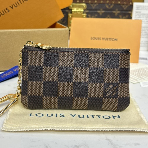 Louis Vuitton Key Pouch Damier Graphite 루이비통 키 파우치 다미에 그라파이트 N62658 브라운 12cm