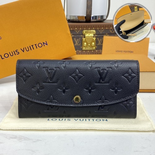 Louis Vuitton Emilie Wallet Monogram Empreinte 루이비통 에밀리 월렛 모노그램 앙프렝뜨 M62369 블랙 19cm