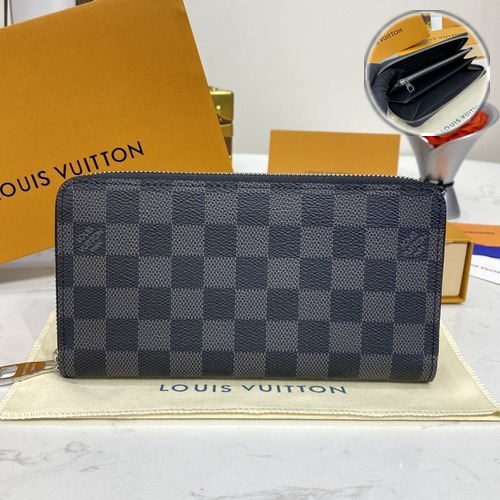 Louis Vuitton Zippy Wallet Damier Graphite 루이비통 지피 월렛 다미에 그라파이트 N41662 19.5cm