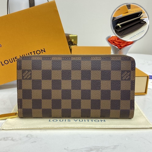 Louis Vuitton Zippy Wallet Damier Graphite 루이비통 지피 월렛 다미에 그라파이트 N41662 브라운 19.5cm