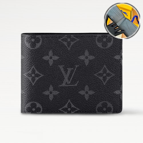Louis Vuitton Slender Wallet Monogram Eclipse 루이비통 슬렌더 반지갑 모노그램 이클립스 M61695 11.5cm