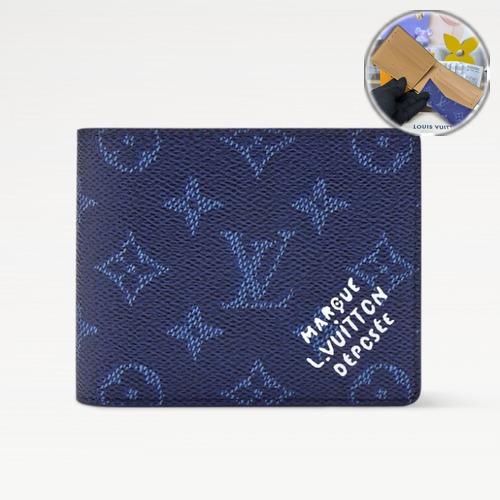 Louis Vuitton Slender Wallet Monogram Heritage 루이비통 슬렌더 월릿 모노그램 헤리티지 코티드 캔버스 M26837 M26838 네이비 11cm