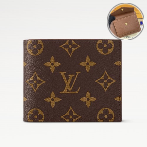 Louis Vuitton Marco Wallet Monogram M62545 루이비통 마르코 월릿 모노그램 이클립스 코티드 캔버스 브라운 11cm