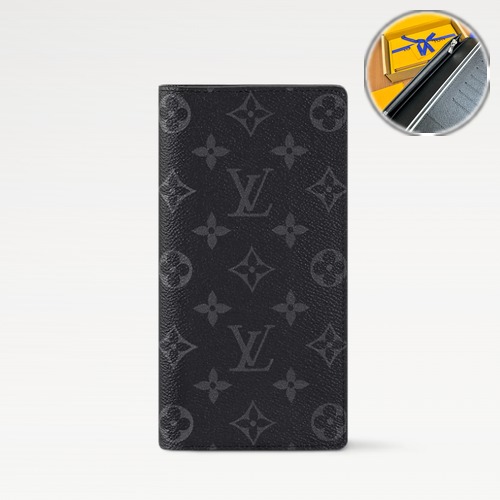 Louis Vuitton Brazza Wallet M61697 루이비통 브라짜 월릿 모노그램 이클립스 코티드 캔버스 19cm