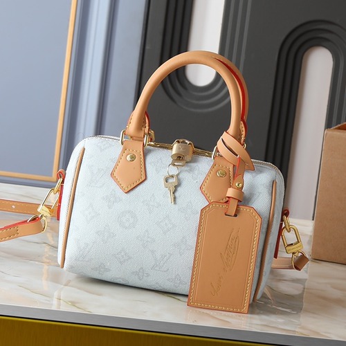 Louis Vuitton Speedy Bandoulière 루이비통 스피디 반둘리에 모노그램 M27530 코팅 캔버스 파스텔블루 20.5cm