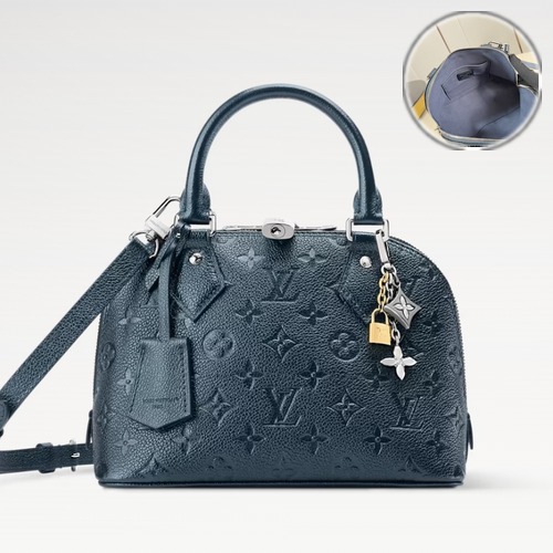 Louis Vuitton Alma BB M26409/M26686 루이비통 알마 BB 진주광 블루 모노그램 엠보싱 가죽 23.5cm